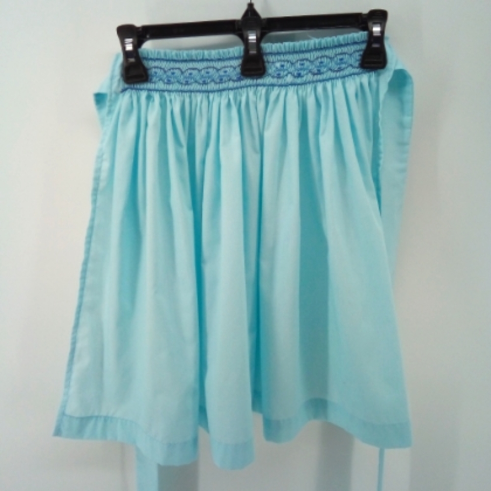 Nancy Anne Apron Fashions Hand Smocked Sky Half Blue Apron Waist Tie One Size